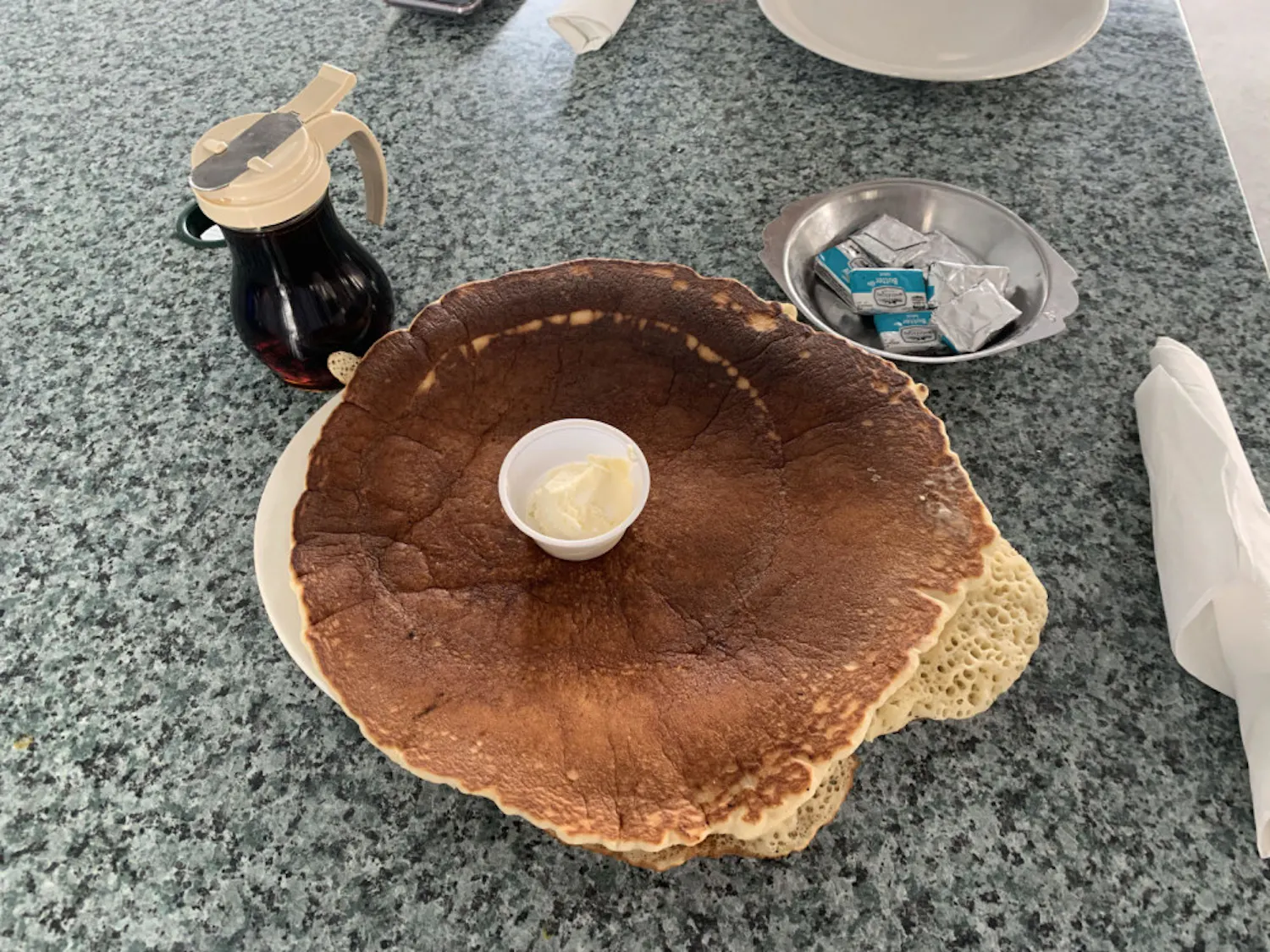 Gainesville staple Metro Diner offers fluffy, golden brown pancakes that barely fit the plate. 