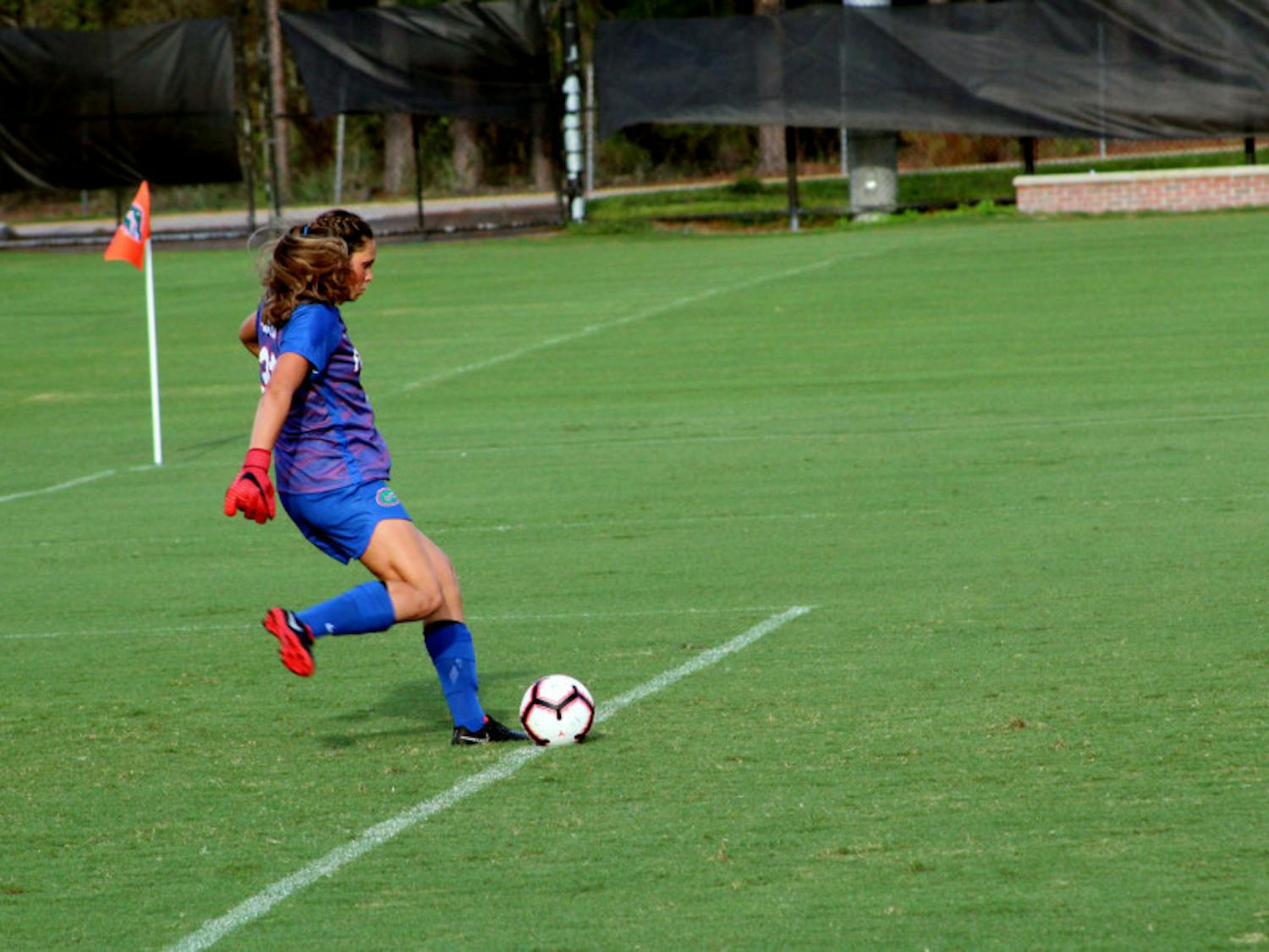 Florida goalkeeper Kaylan Marckese saved three shots in the first half of UF’s 0-0 tie against Alabama on Sunday.