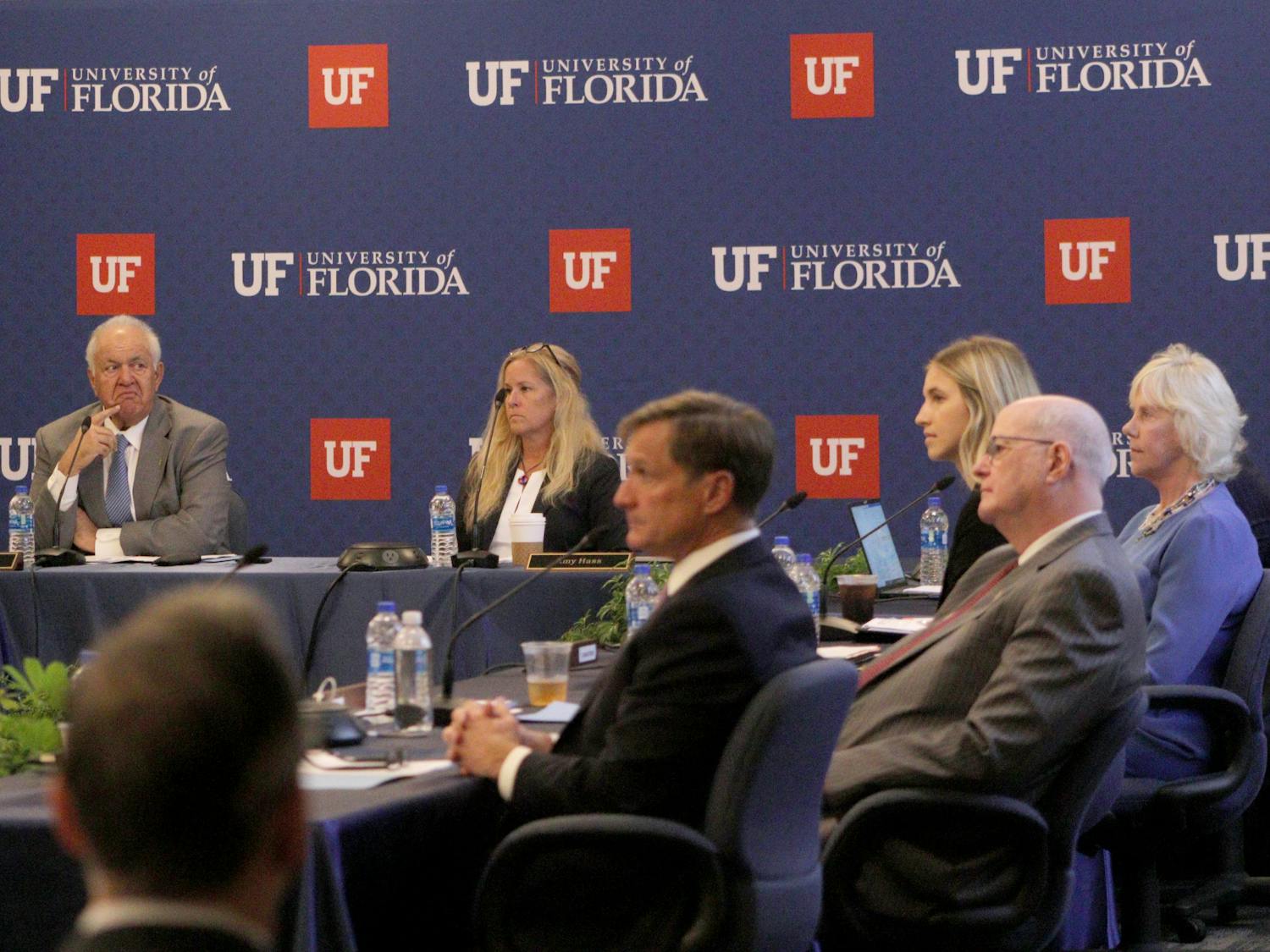 The UF Board of Trustees listen to public comment at its meeting where Ben Sasse's candidacy is being discussed at Emerson Alumni Hall Tuesday, Nov. 1, 2022.