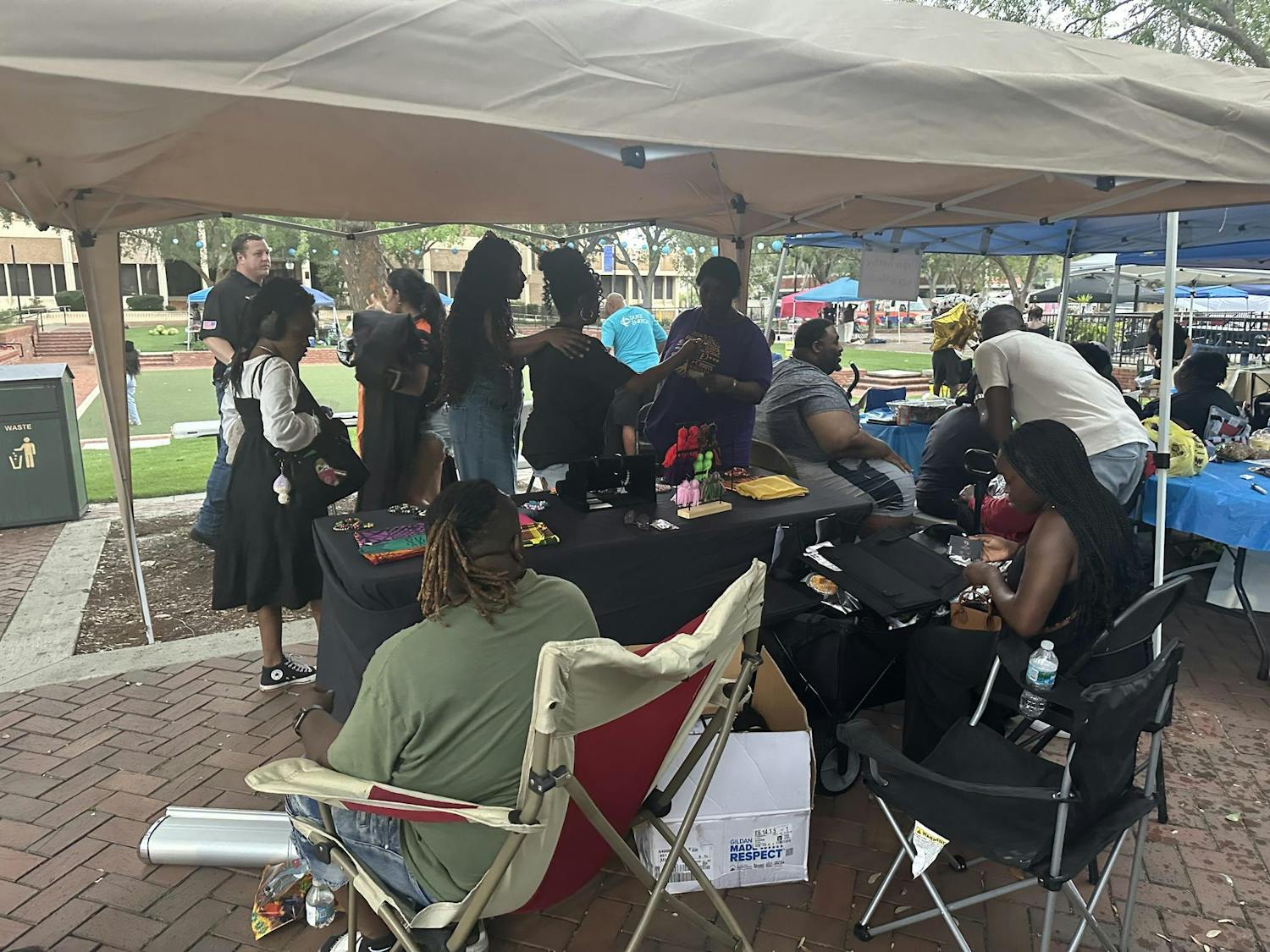 People gather for the Juneteenth Freedom Fest at Bo Diddley Plaza on Saturday, June 15, 2024.