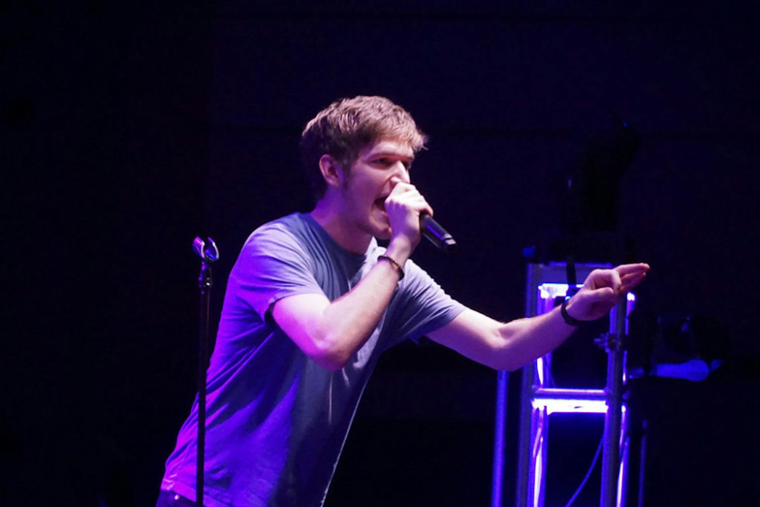 Bo Burnham performs at the Reitz Union as part of the Reitz Union Board Entertainment’s Big Orange Festival. More than 900 students came to watch the comedian on Friday night.