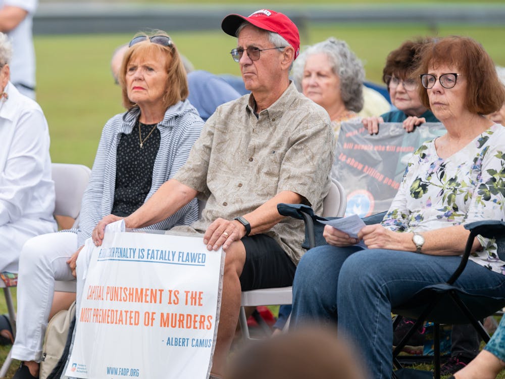 Protestors gather at the Florida State Prison in Bradford County in support of abolishing capital punishment on Wednesday, Oct. 3rd, 2023.