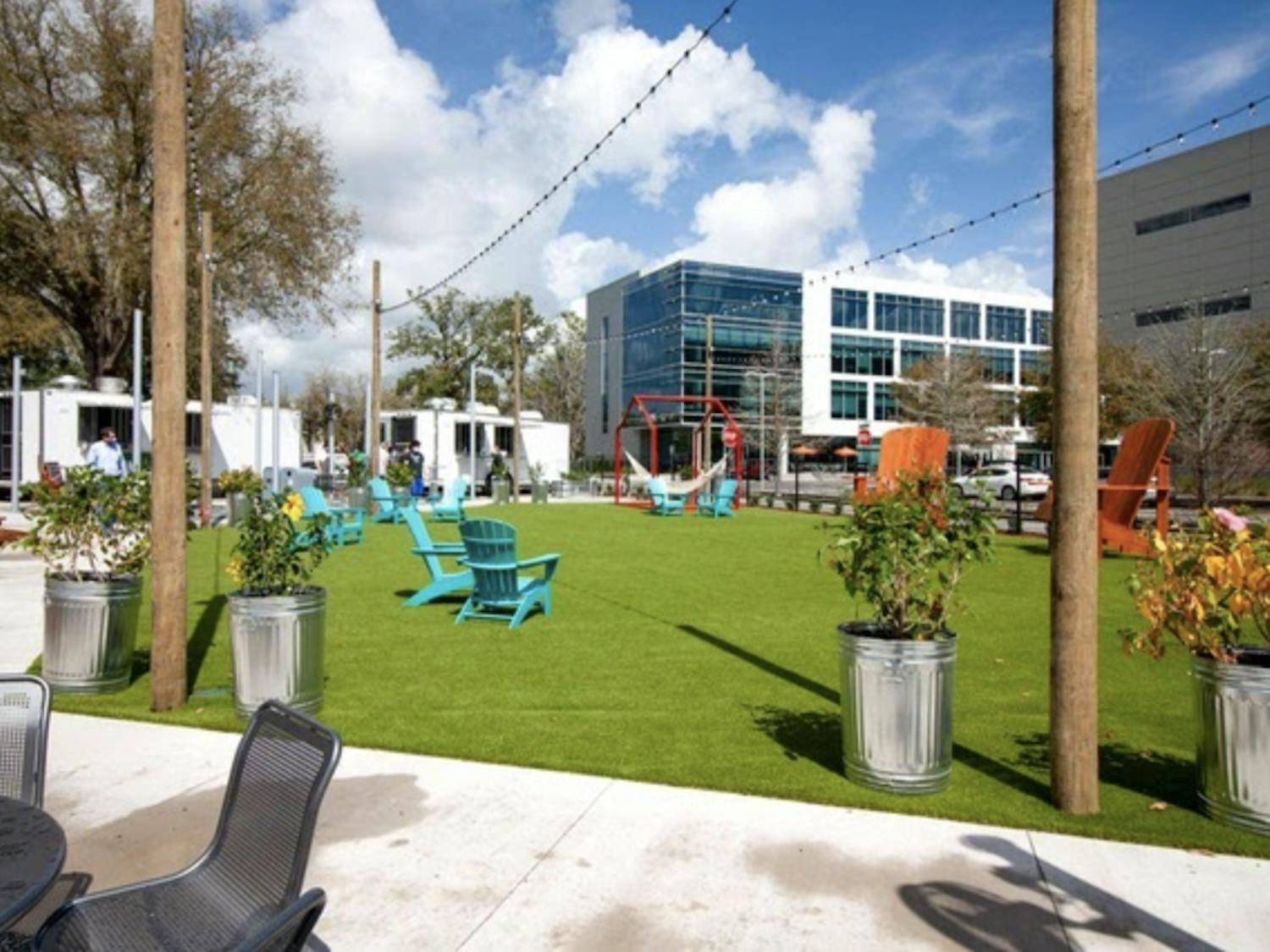 Midpoint Park & Eatery hosts a unique variety of restaurant and seating options.