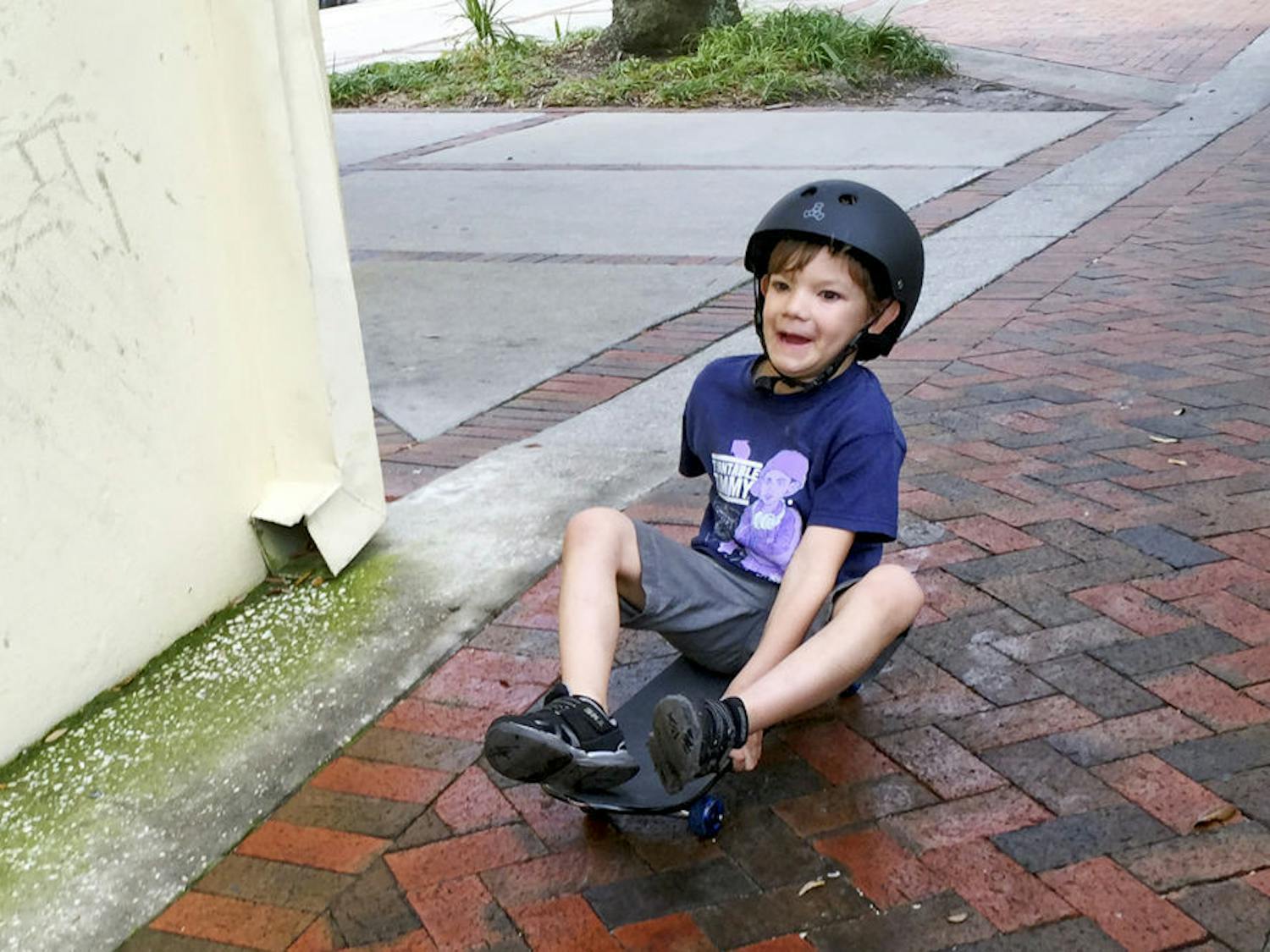 Aedyn Martinez, 6, rides his skateboard next to the Alachua County Public Library on Sunday morning. Aedyn was attending Active Streets, an event which closed nine blocks of University Avenue so that people could enjoy the streets without moving vehicles.