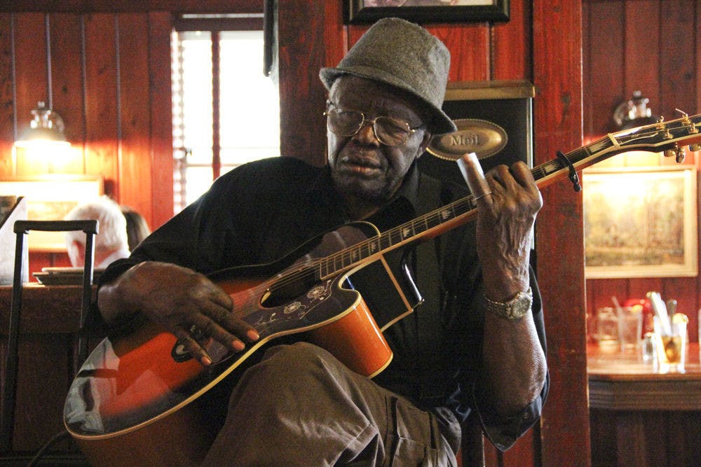 Willie Green, 79, sings the blues Sunday at the Yearling Restaurant in Cross Creek, Florida. Green performs at the restaurant every week, Thursday through Sunday.