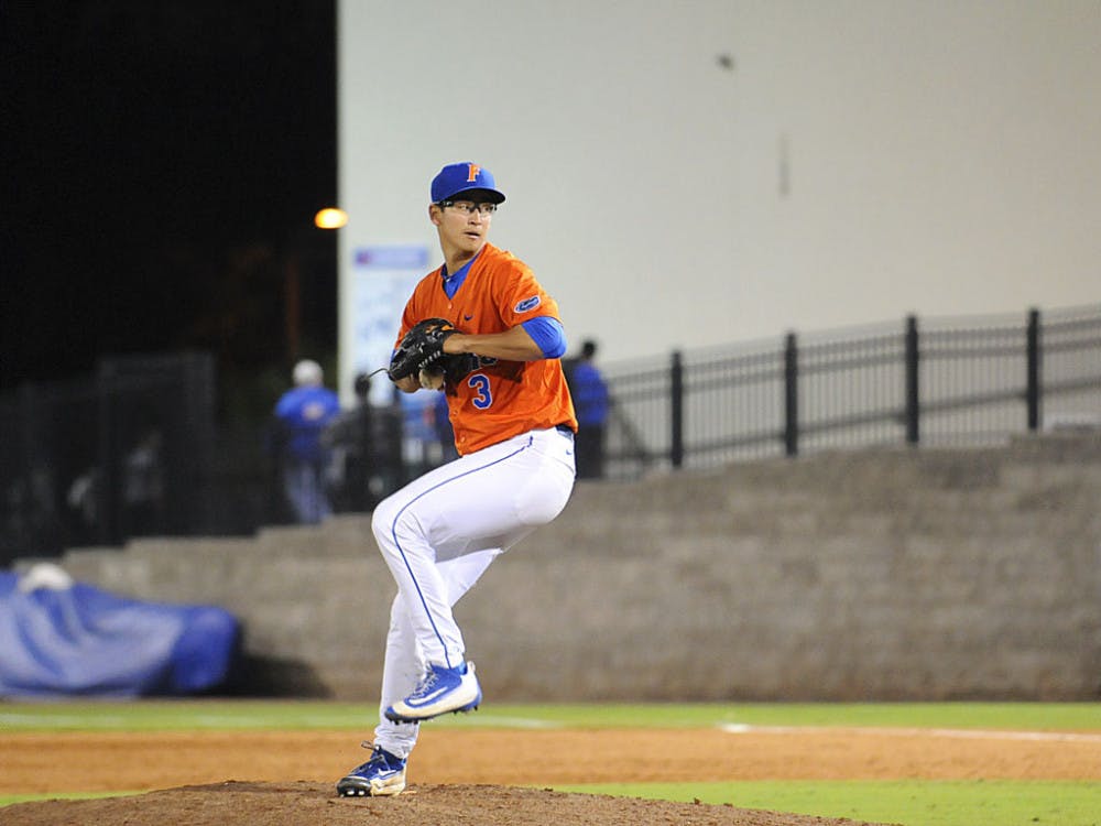 <p>Dane Dunning pitches during Florida's 7-2 win over Jacksonville on April 5, 2016, at McKethan Stadium.</p>