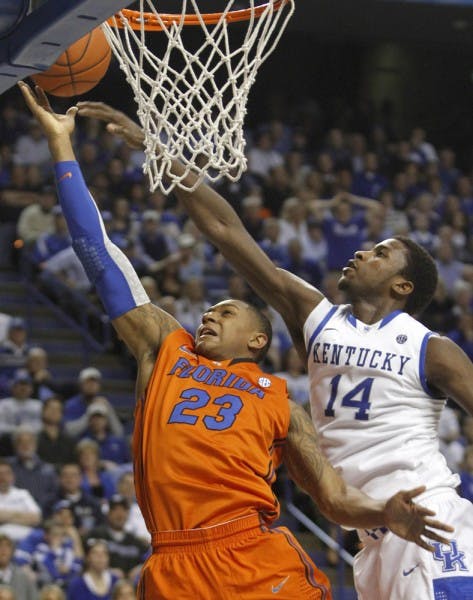 Florida freshman
Brad Beal (left) credited Kentucky for shutting down the Gators’
strength on offense — 3-point shooting. UF made just 6 of 27
attempts from three in the 78-58 loss.