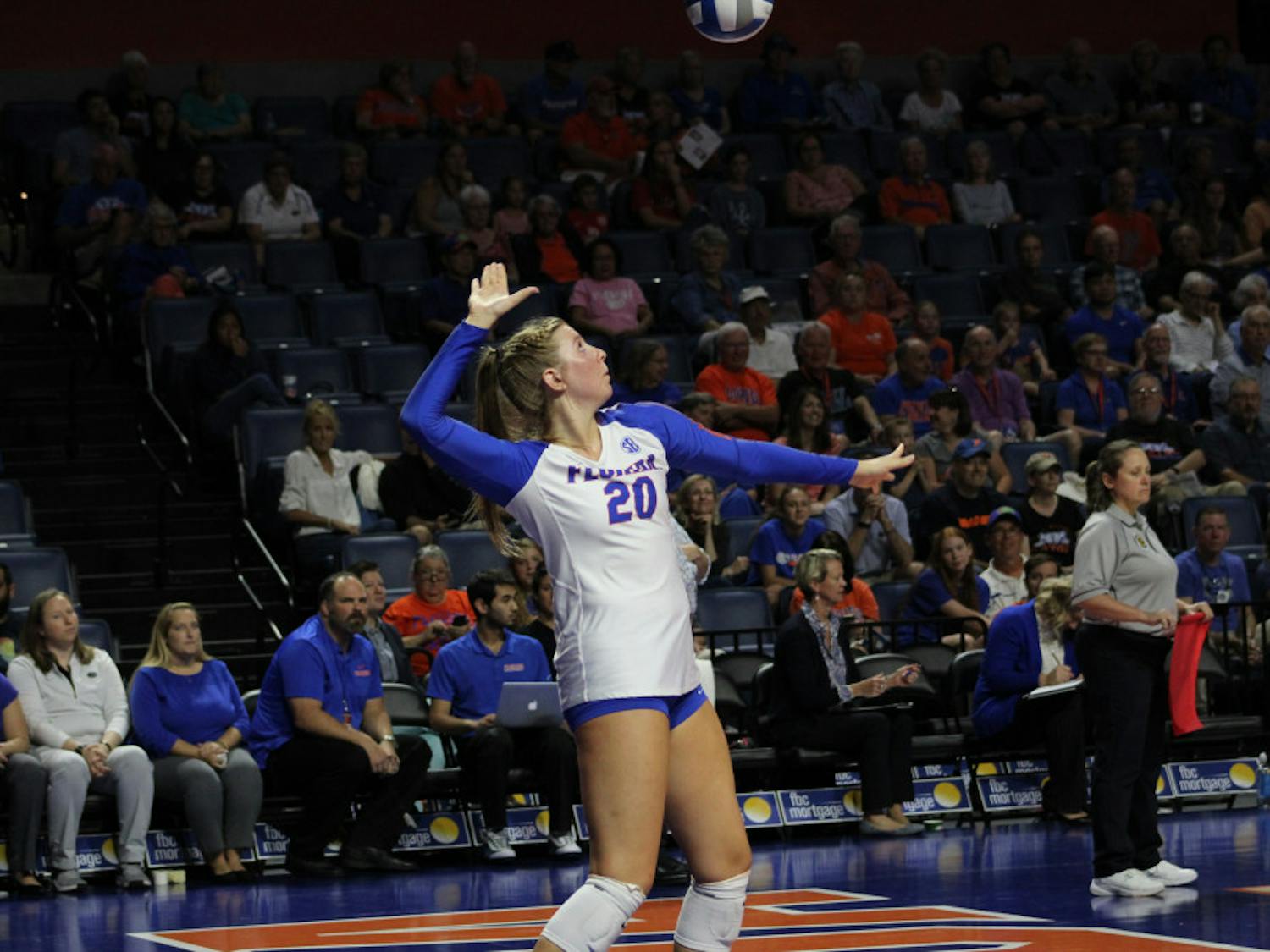 Freshman Thayer Hall ended the win over Georgia with 11 kills and hit a shade under .180 for the match.