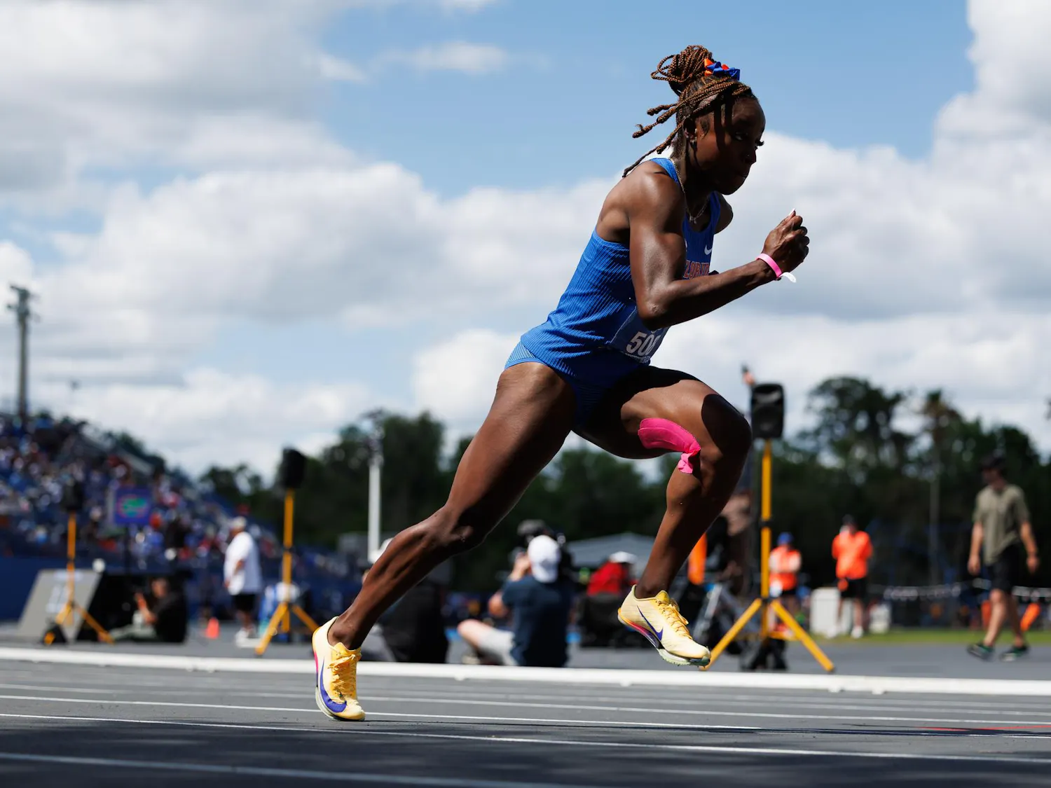 Quincy Penn runs the 400 meters during the Pepsi Florida Relays, Saturday, April 4, 2026, in Gainesville, Fla.