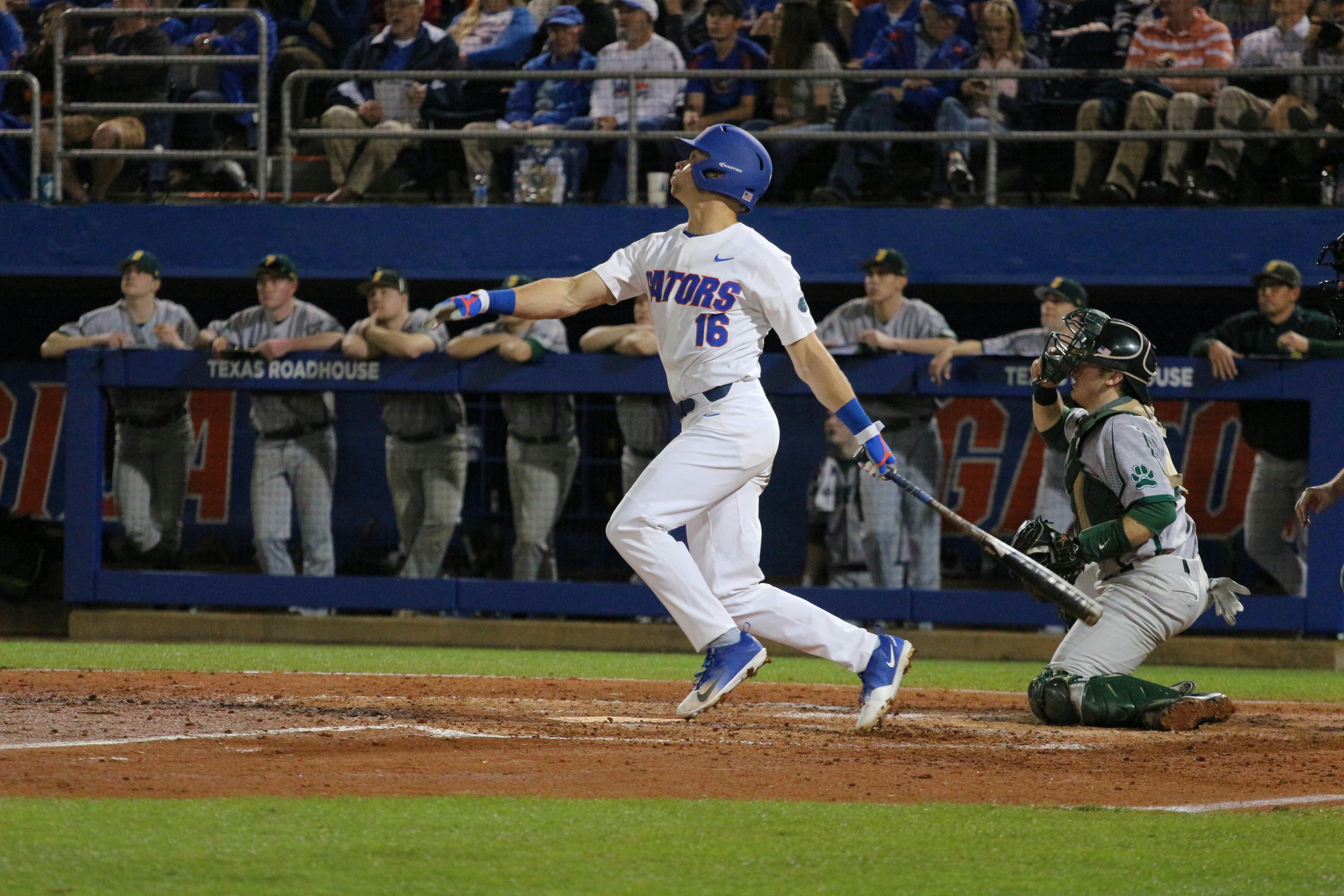 Right fielder Wil Dalton registered the game-winning RBI in UF's 7-6 win over Georgia on Friday night. 