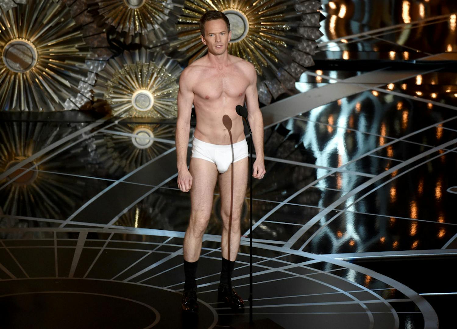 Host Neil Patrick Harris speaks at the Oscars on Sunday, Feb. 22, 2015, at the Dolby Theatre in Los Angeles. 