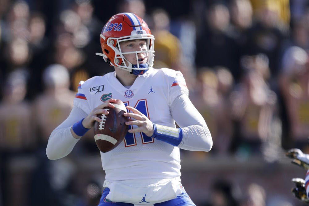 <p><span id="docs-internal-guid-2c335e09-7fff-1ded-8f5d-03d834f580f3"><span>Quarterback Kyle Trask is third in the SEC in passing touchdowns and yards per attempt.</span></span></p>