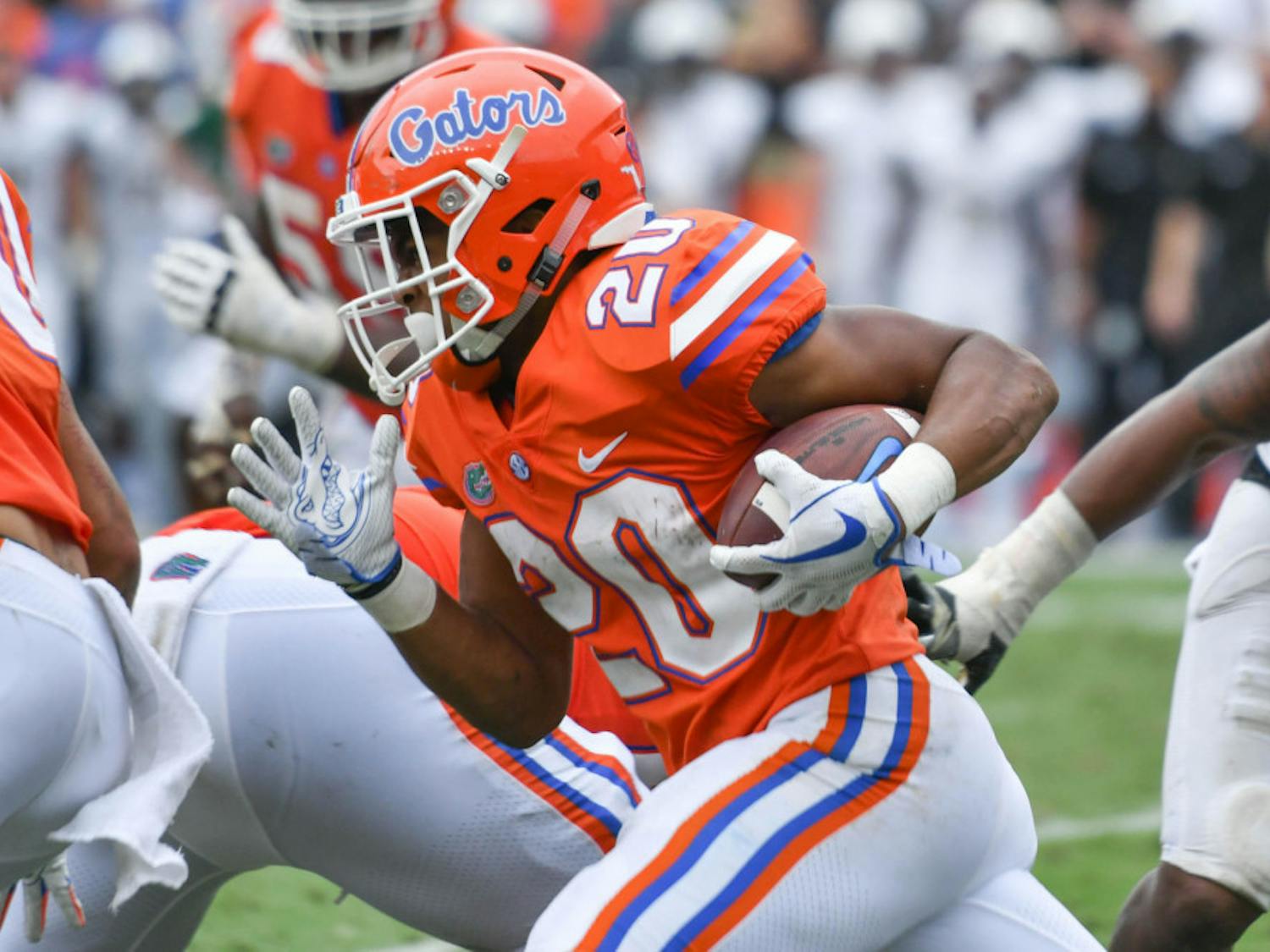 Malik Davis (pictured) and the Florida running backs are ready to take on the 2021 season by committee, running backs and special teams coach Greg Knox said Wednesday.