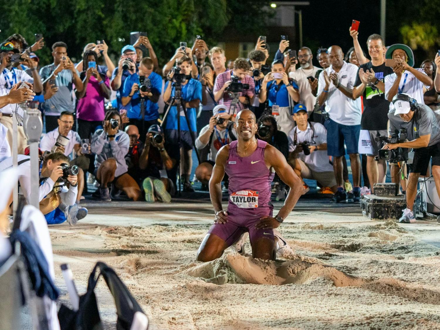 Christian Taylor attends the Holloway Pro Classic showcase at UF on Friday, July 19, 2024.