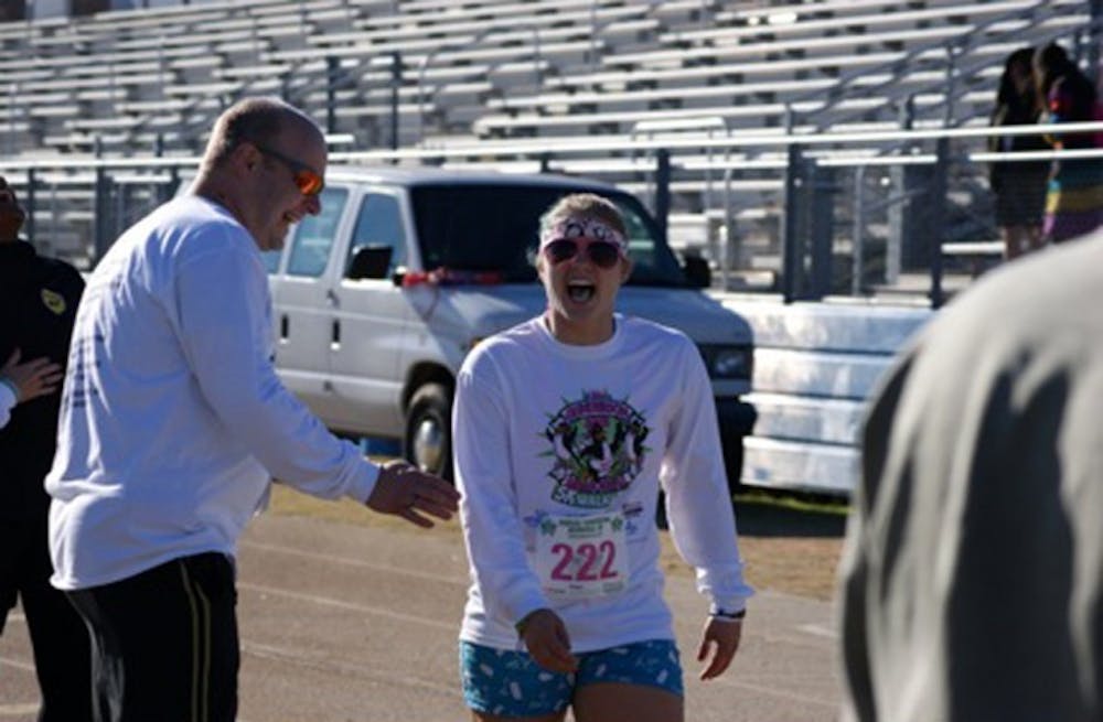 <p>Arielle Gunderson honors the memory of her sister through her participation in the Aubrae Gunderson Invitational. Arielle set a personal best in each of her four runs. &nbsp;</p>