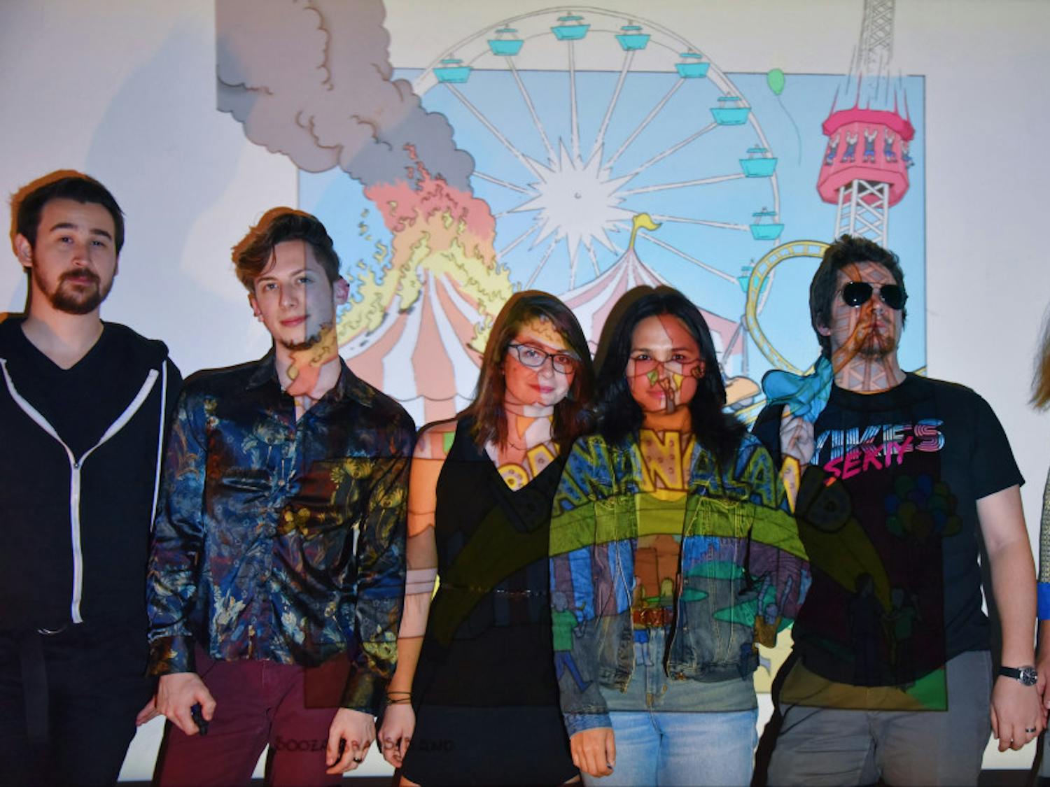 (L-R) Sooza Brass Band consists of Brian Burwell (trombone), Ryan Gamberino (saxophone), Adrienne Widener (trumpet), Bianca Maesa (sousaphone), Ben Elgan (trumpet) and Austin DiVito (drums). The band released their debut album, Bananaland, in December.