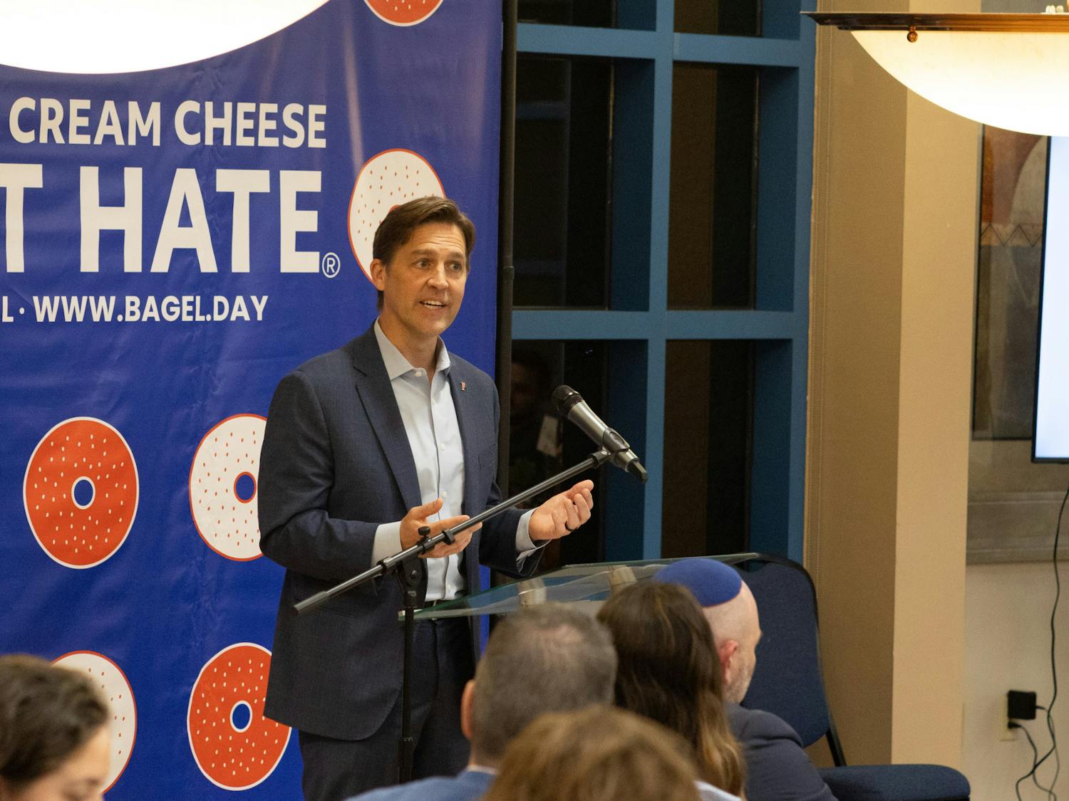 Ben Sasse speaks at UF Hillel’s Spread Cream Cheese Not Hate event on Sunday, Jan. 28, 2024.
