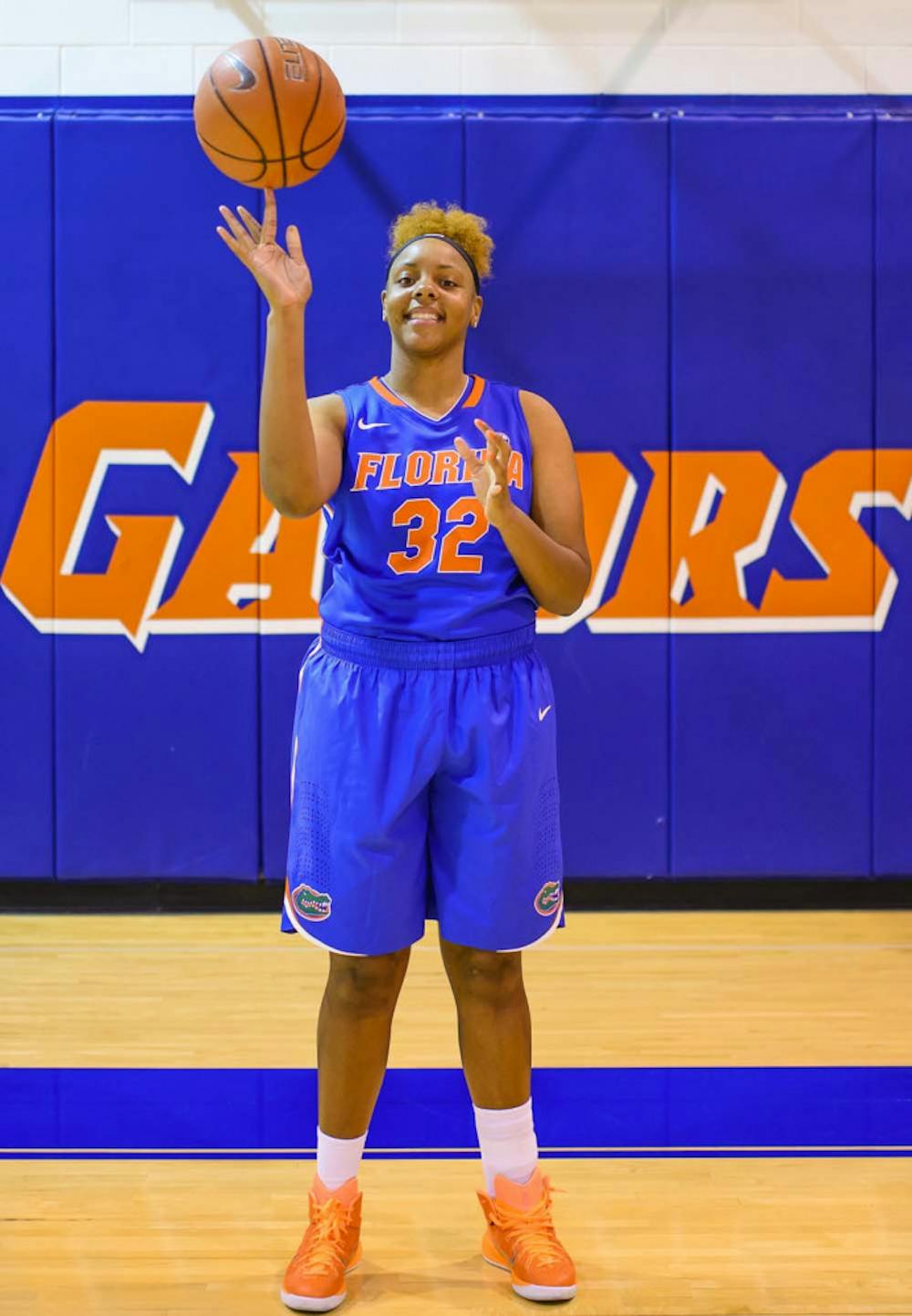 <p>Junior guard Carla Batchelor poses during Florida women's basketball's media day.</p>
