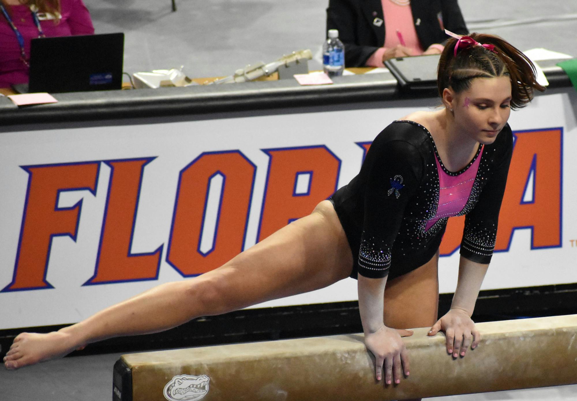 Halley Taylor performs on the balance beam against Kentucky on Feb. 11.