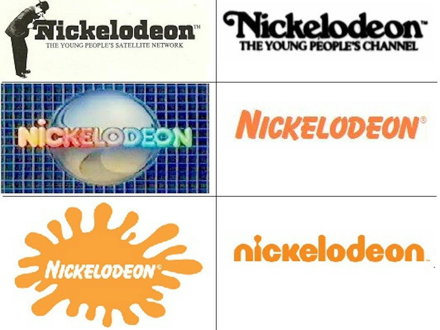 The evolution of the Nickelodeon logo, from 1979 to the present day.