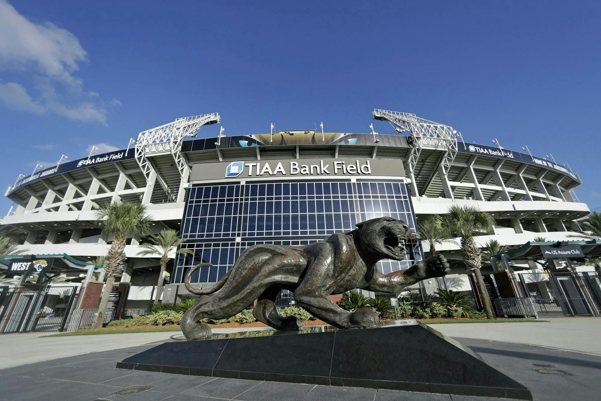 TIAA Bank Field, the home stadium of the NFL’s Jacksonville Jaguars, also serves as host for the annual Florida-Georgia game. (AP Photo/John Raoux)