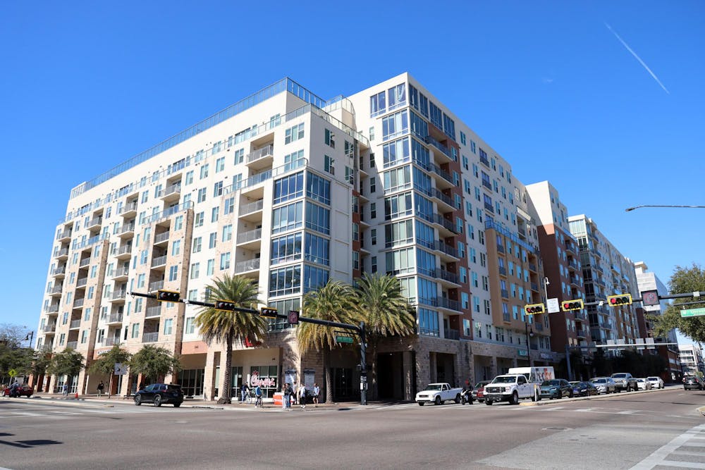 <p>The Standard apartment complex is pictured along West University Avenue and SW 13th St., Wednesday, Feb. 4, 2026, in Gainesville, Fla.</p>