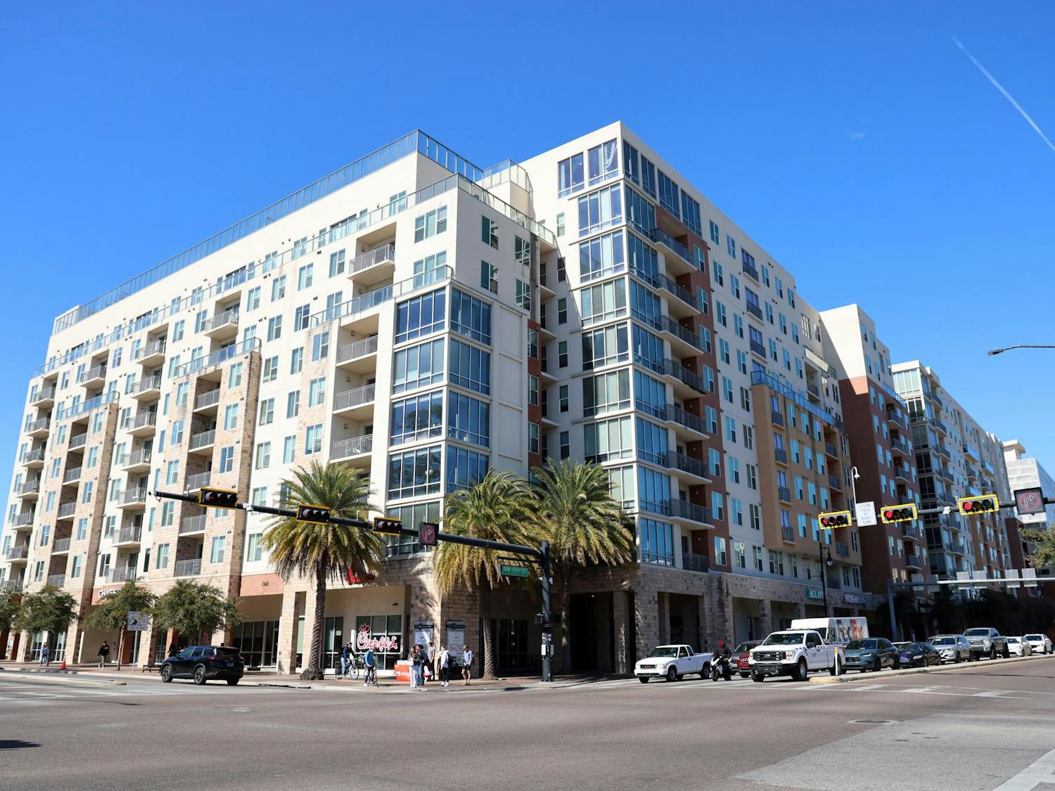 The Standard apartment complex is pictured along West University Avenue and SW 13th St., Wednesday, Feb. 4, 2026, in Gainesville, Fla.