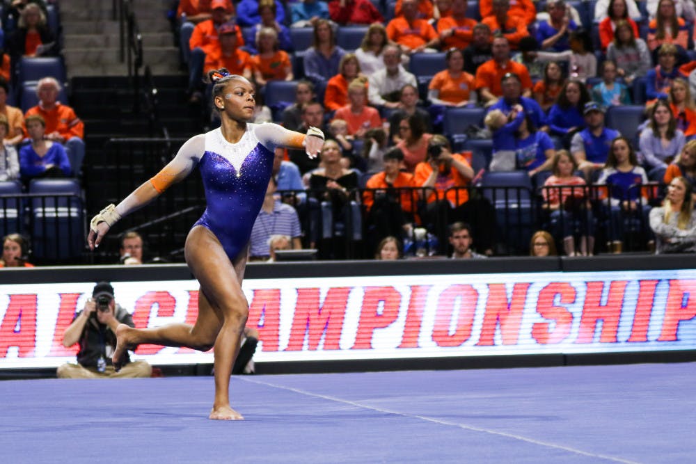 UF freshman Trinity Thomas won the vault title at the SEC Championships on Saturday in New Orleans. 