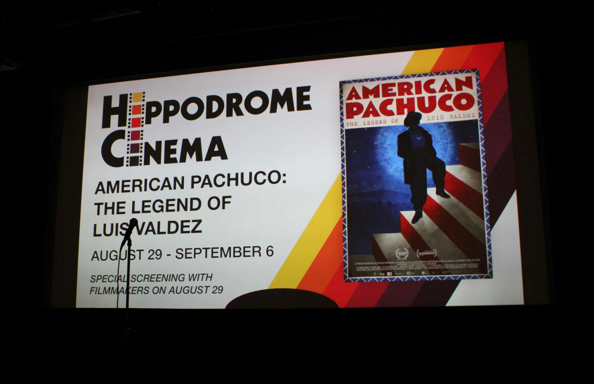Screening of “American Pachuco” by David Alvarado and Lauren DeFillipo at the Hippodrome State Theatre, Saturday, Aug. 29, 2026, in Gainesville, Fla.