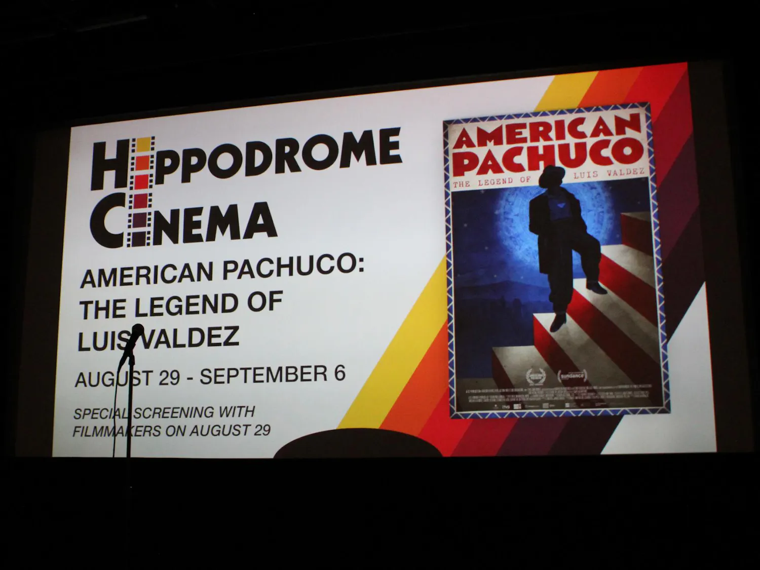 Screening of “American Pachuco” by David Alvarado and Lauren DeFillipo at the Hippodrome State Theatre, Saturday, Aug. 29, 2026, in Gainesville, Fla.