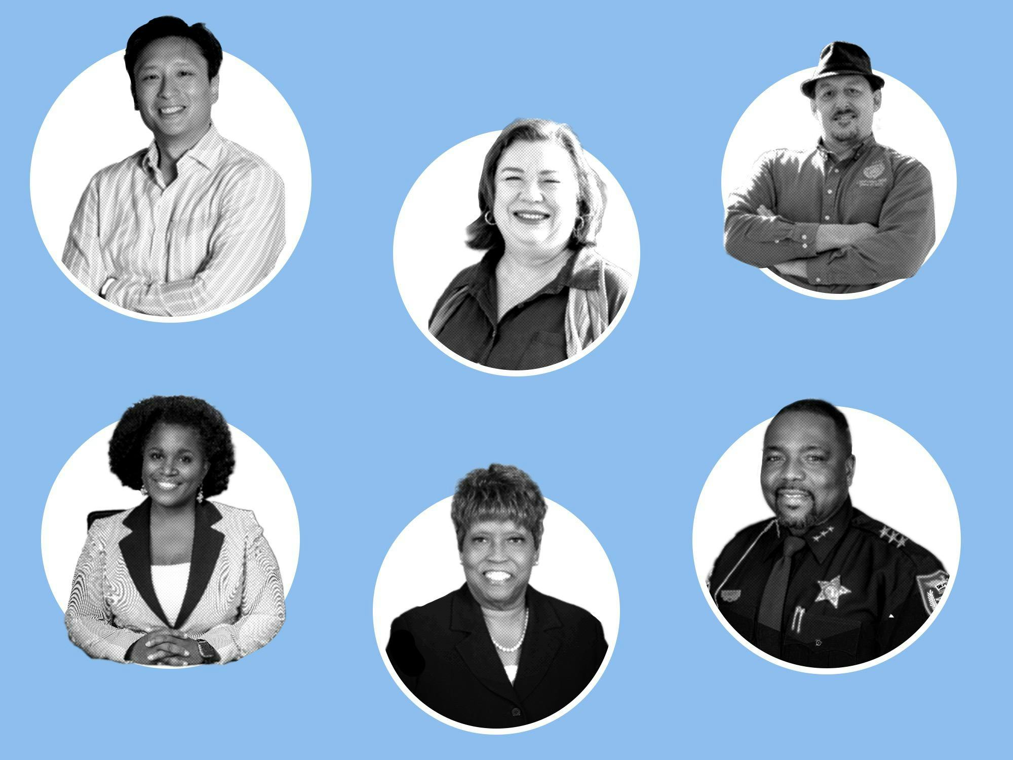 Thomas Vu, Mary Alford y James Ingle (de arriba) y Desmon Duncan-Walker, Leanetta McNealy y Chad Scott (abajo) ganaron sus elecciones primarias el 20 de Agosto del 2024.