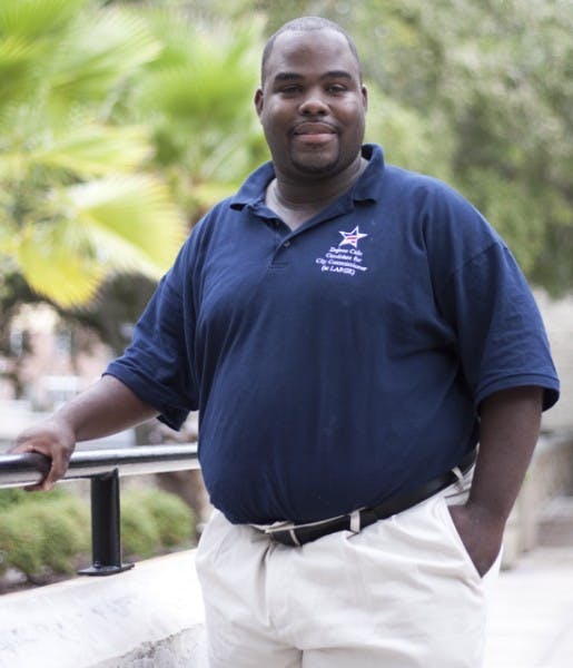 Dejeon Cain, a Gainesville City Commission candidate for the At-Large 1 seat, poses for a photo Sunday.