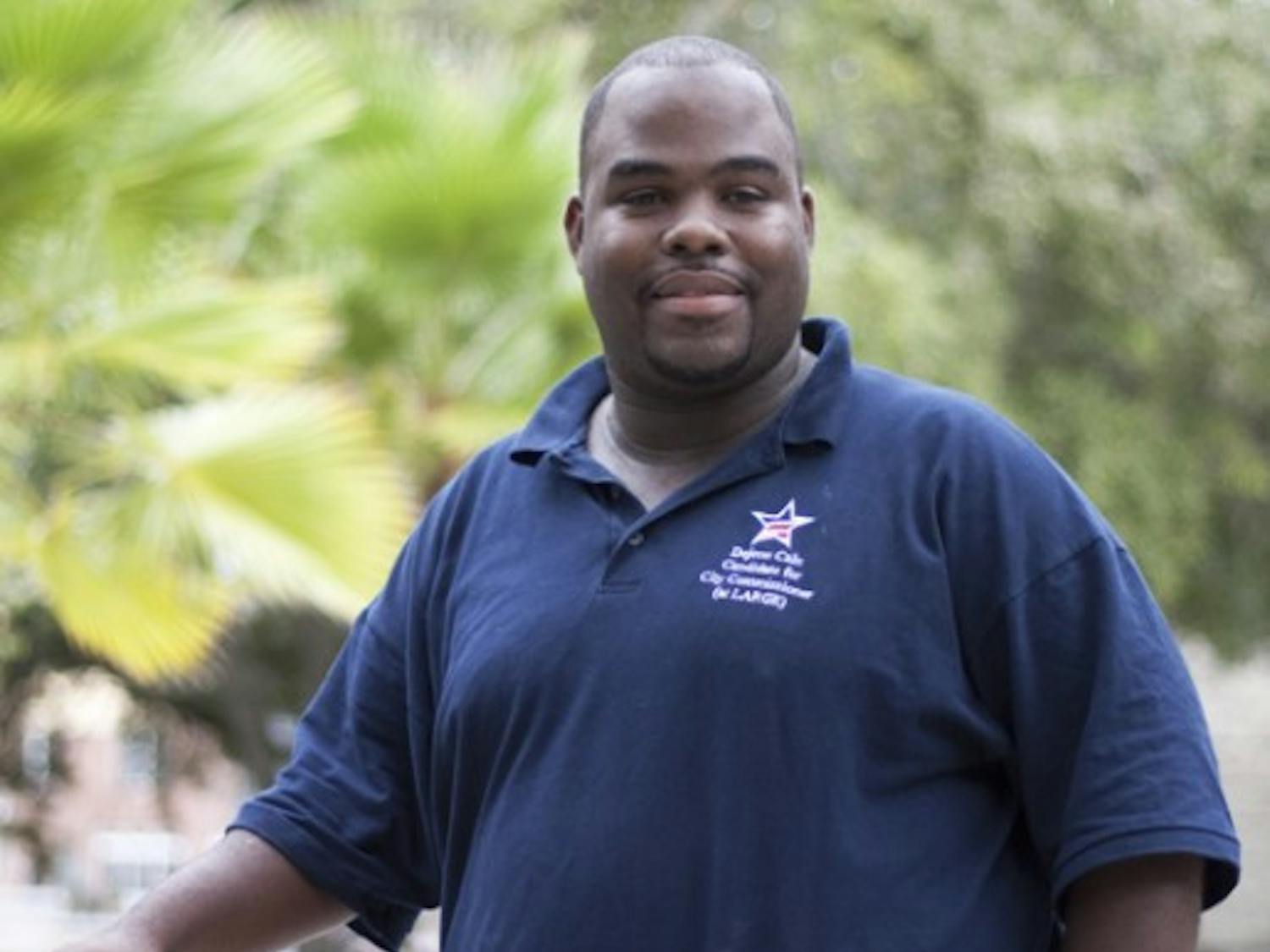 Dejeon Cain, a Gainesville City Commission candidate for the At-Large 1 seat, poses for a photo Sunday.