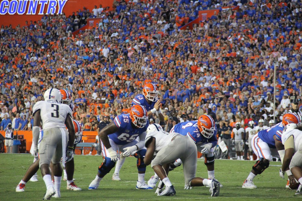 Florida right tackle Jawaan Taylor (65) said the team is going to try to block out the infamous cowbells at Davis Wade Stadium in Starkville. "We just have to keep our head in the game," he said.