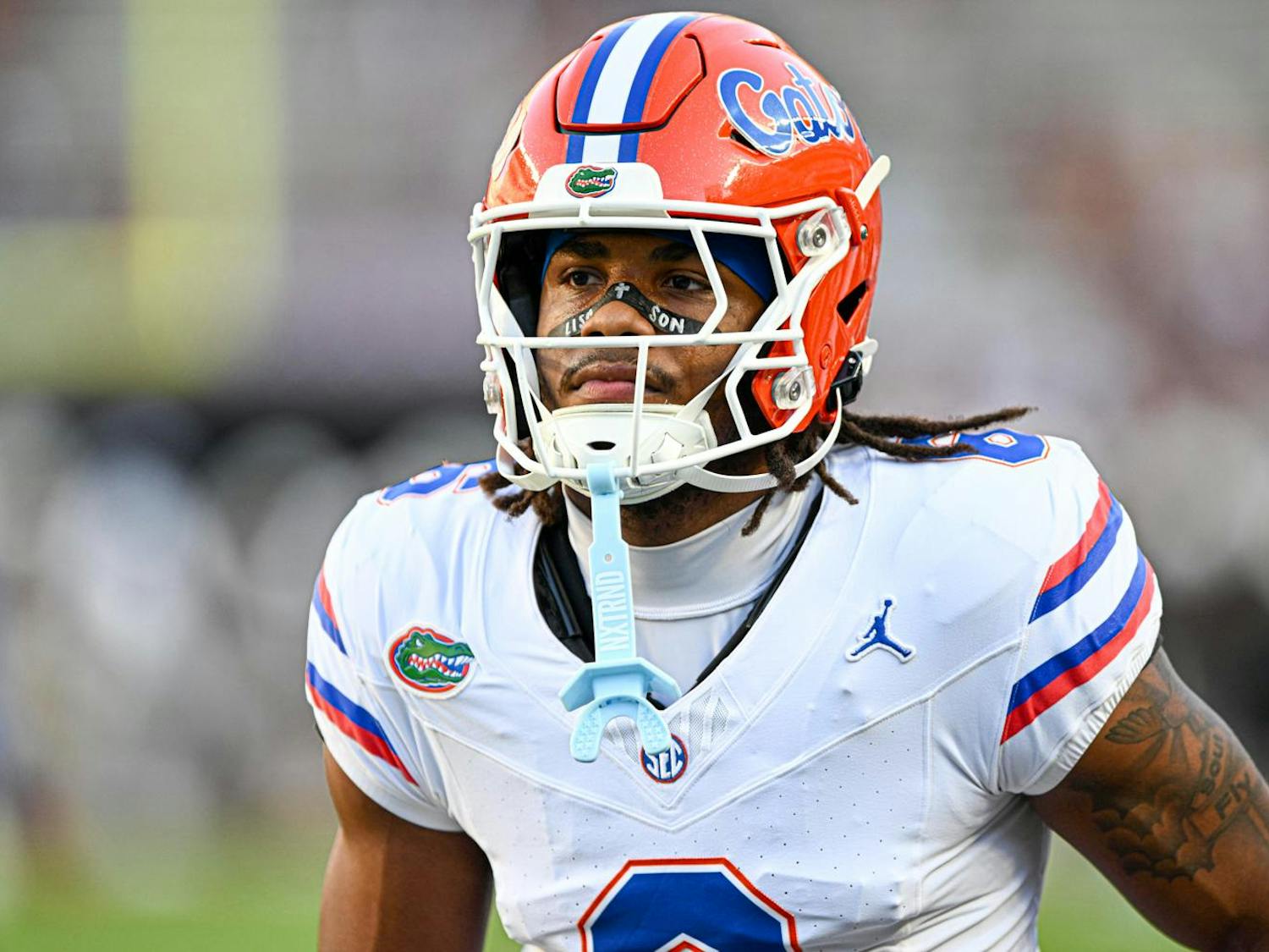 Florida Gators wide receiver Dallas Wilson (6) during warmups before a NCAA college football game, Saturday, Oct. 11, 2025, in College Station, Texas.