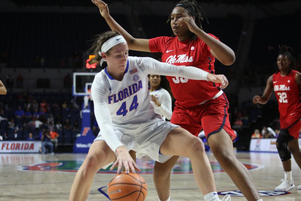 Senior forward Haley Lorenzen is nearly averaging a double-double (12.9 points and 9.6 rebounds per game) this season. On Tuesday, she was named SEC Player of the Week after helping UF to its first two conference wins. 