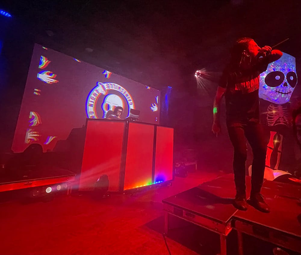 Performer Saddy Daddy gets the crowd hyped in Emo Night’s comeback show. 