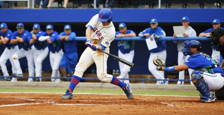 Sophomore Taylor Gushue bats during Florida’s 8-3 win against Florida Gulf Coast on March 10 at McKethan Stadium. The Gators will turn to Gushue to fill the void left by Mike Zunino.