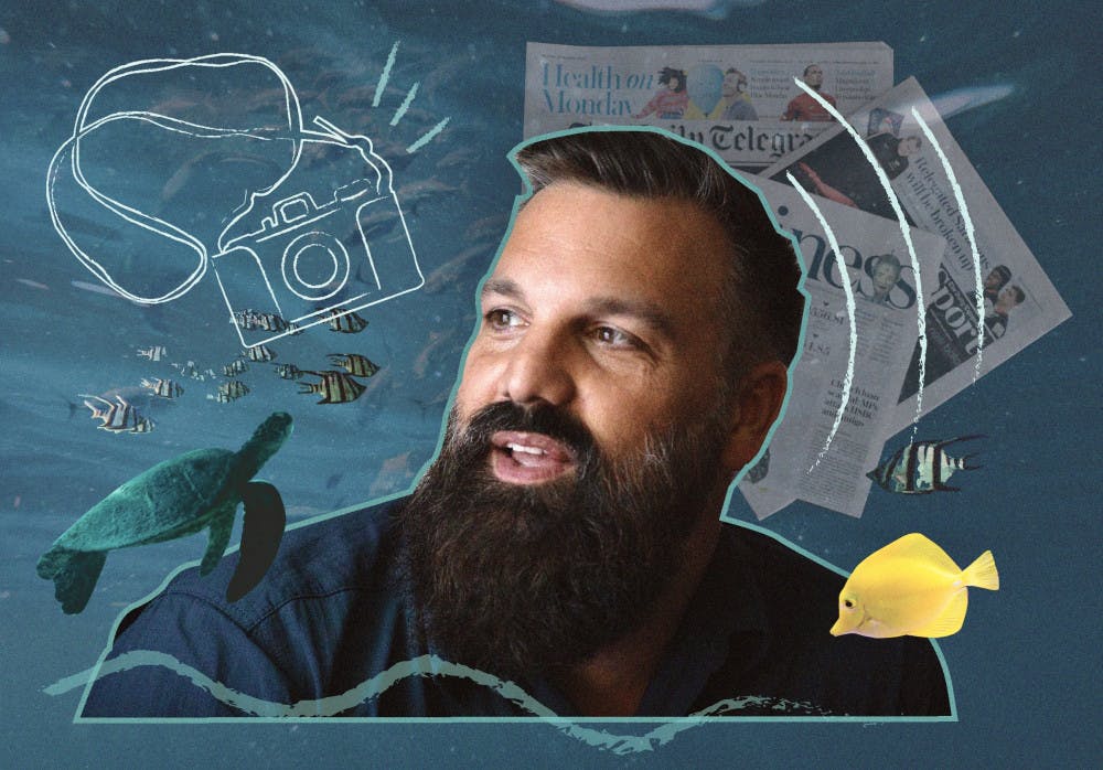 Graphic remembering Matt Marriott, Alligator alumnus