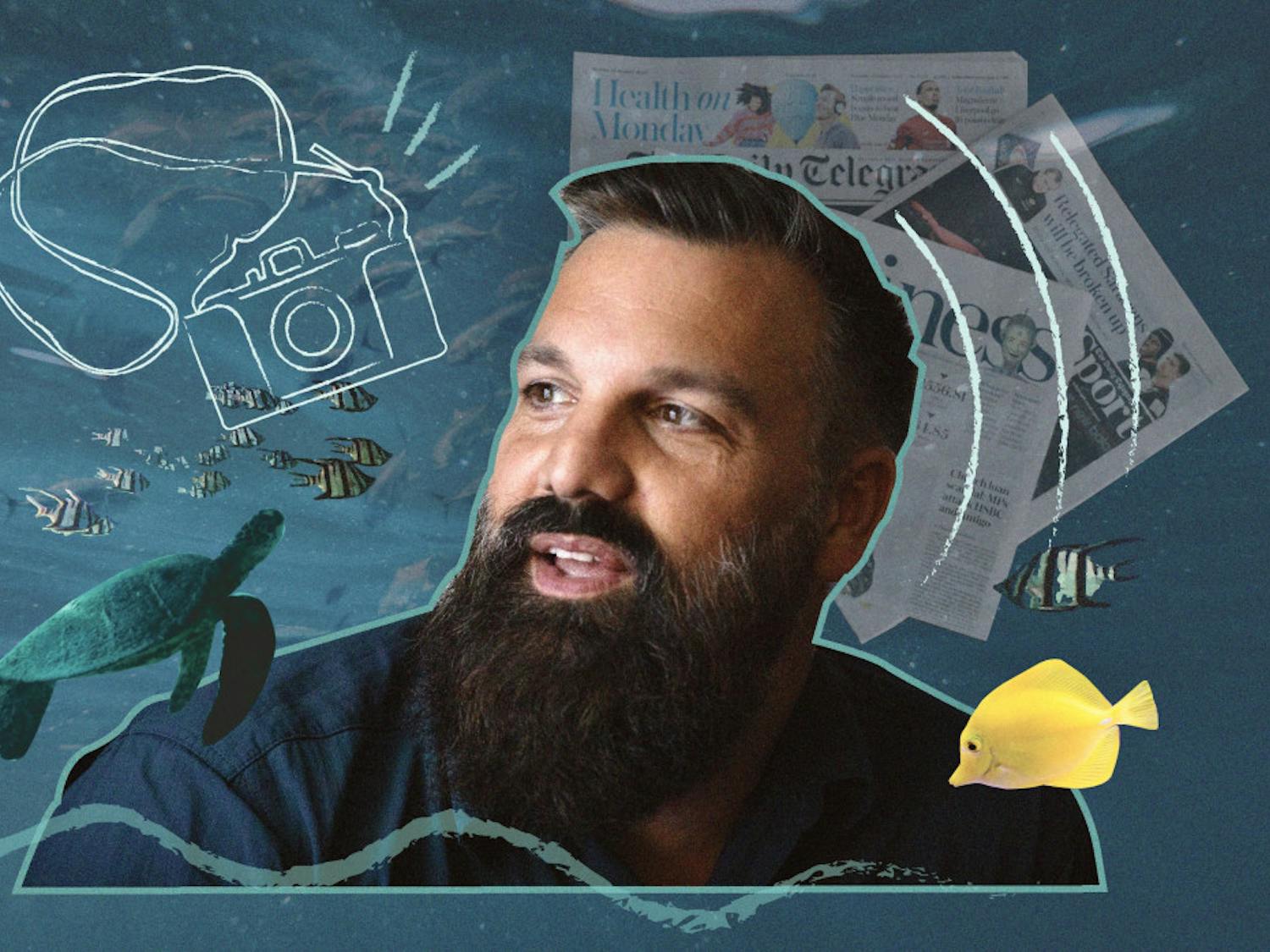 Graphic remembering Matt Marriott, Alligator alumnus