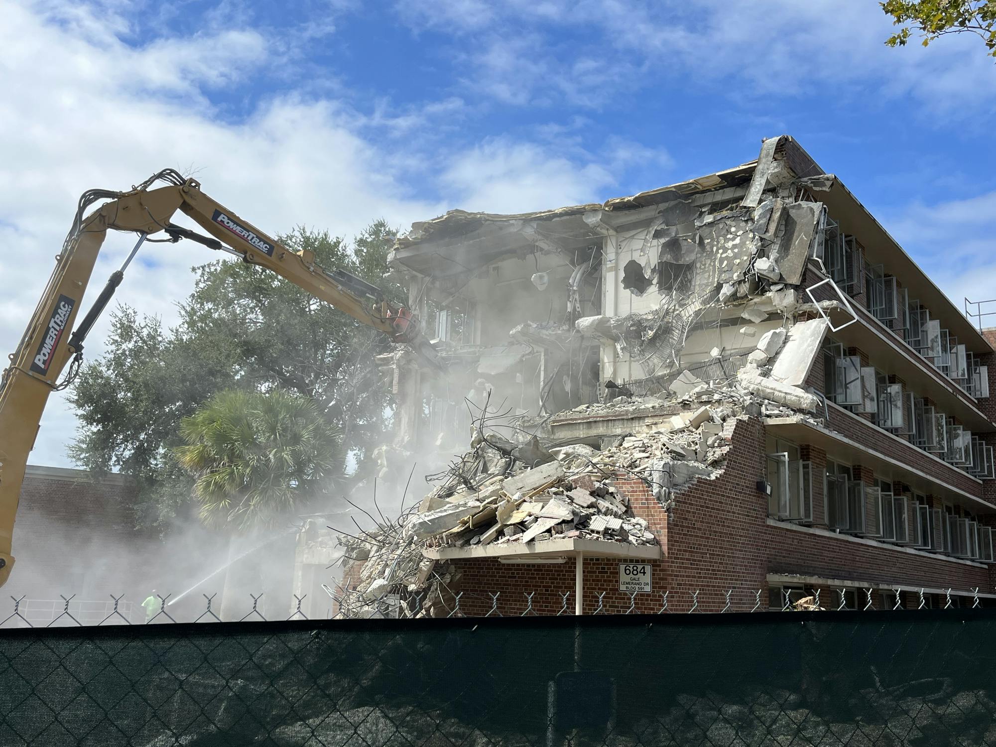 Graham Hall is demolished Sept. 30, 2025.