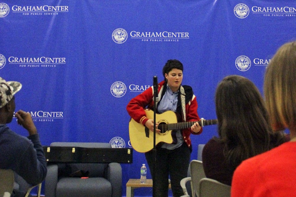 Zo Bernardeau performs "Gravity," a song Bernardeau wrote after Bernardeau’s best friend's suicide in 2013.