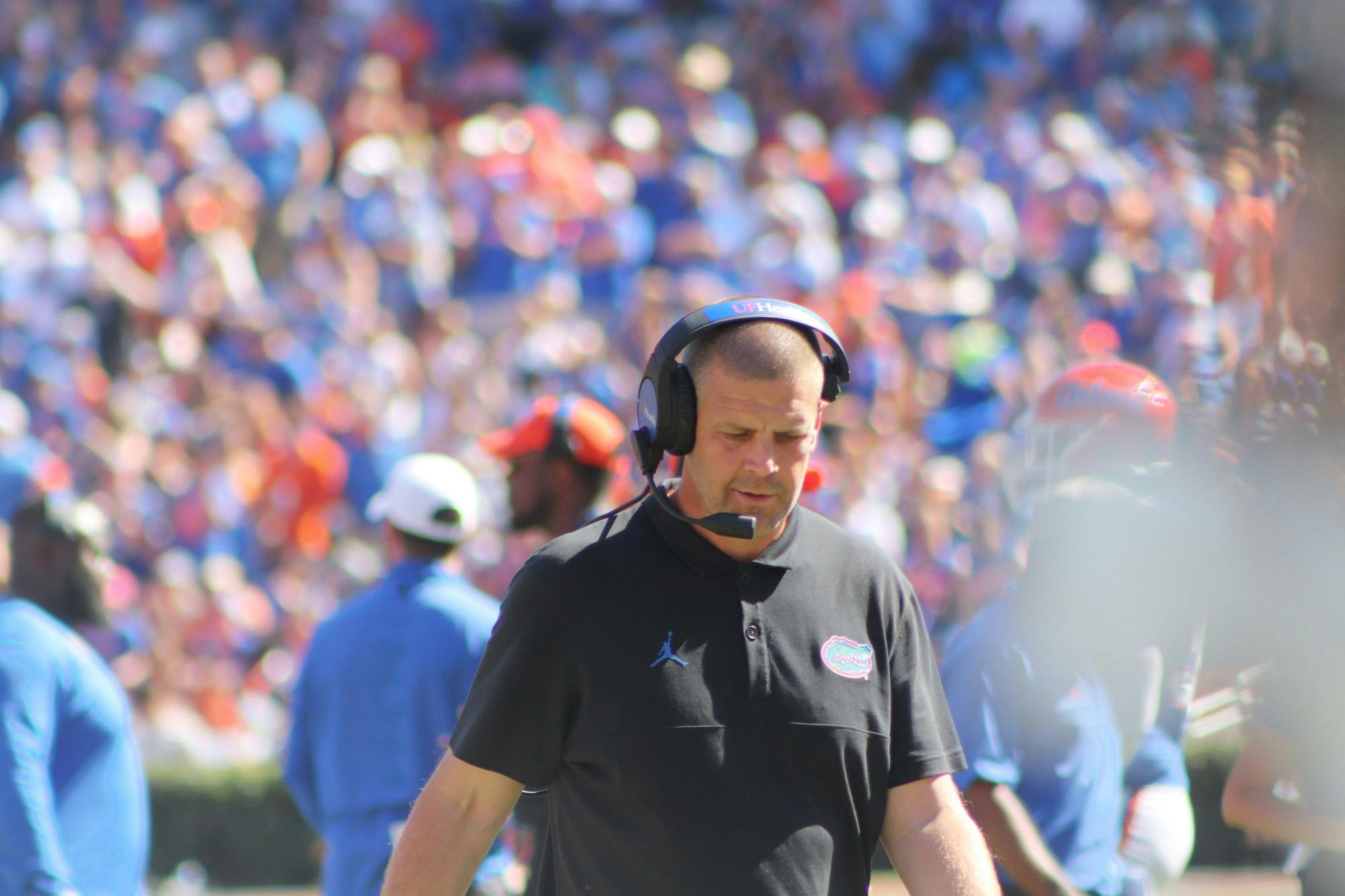 Florida head coach Billy Napier patrols the sidelines during his team's win over Missouri Saturday, Oct. 8, 2022. Napier will come face to face with his ties to the state of Louisiana when the LSU Tigers visit Gainesville this week.