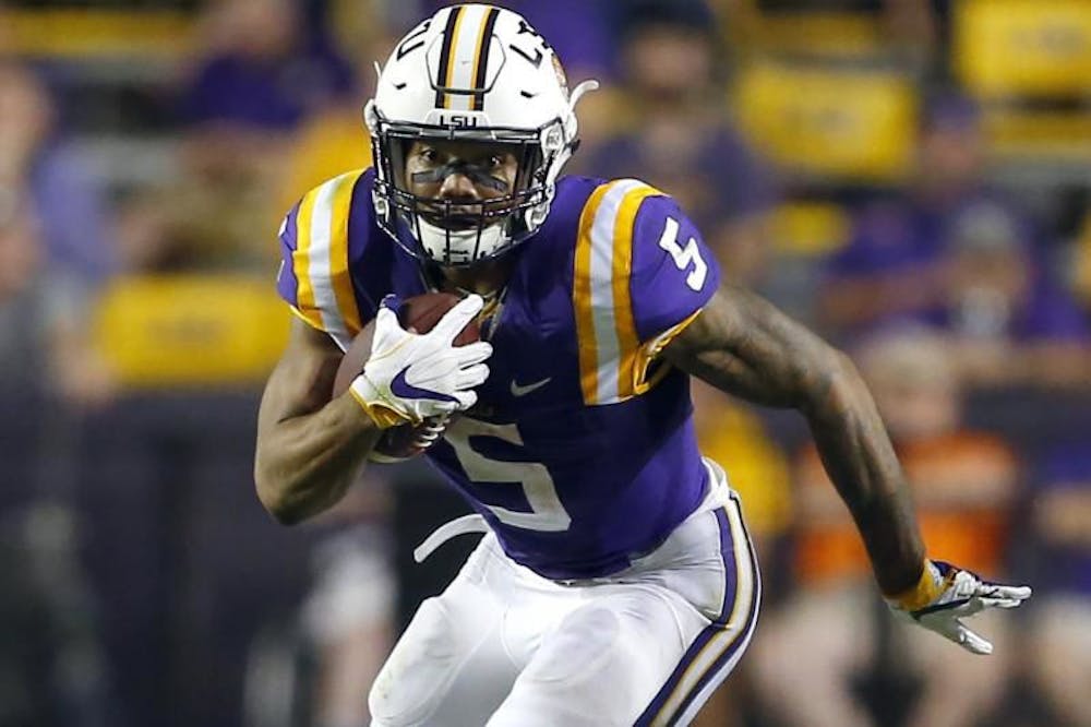 <p>LSU running back Derrius Guice said he was asked if he liked men and if his mother was a prostitute by different teams leading up to the NFL Draft.&nbsp;</p>