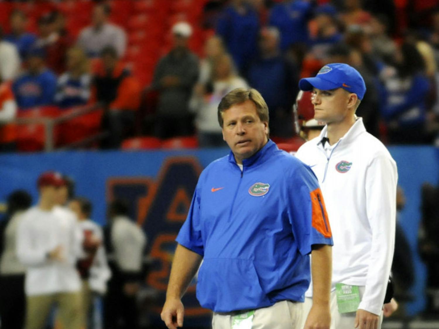 Jim McElwain looks on during Florida's 29-15 loss to Alabama in the 2015 SEC Championship Game.