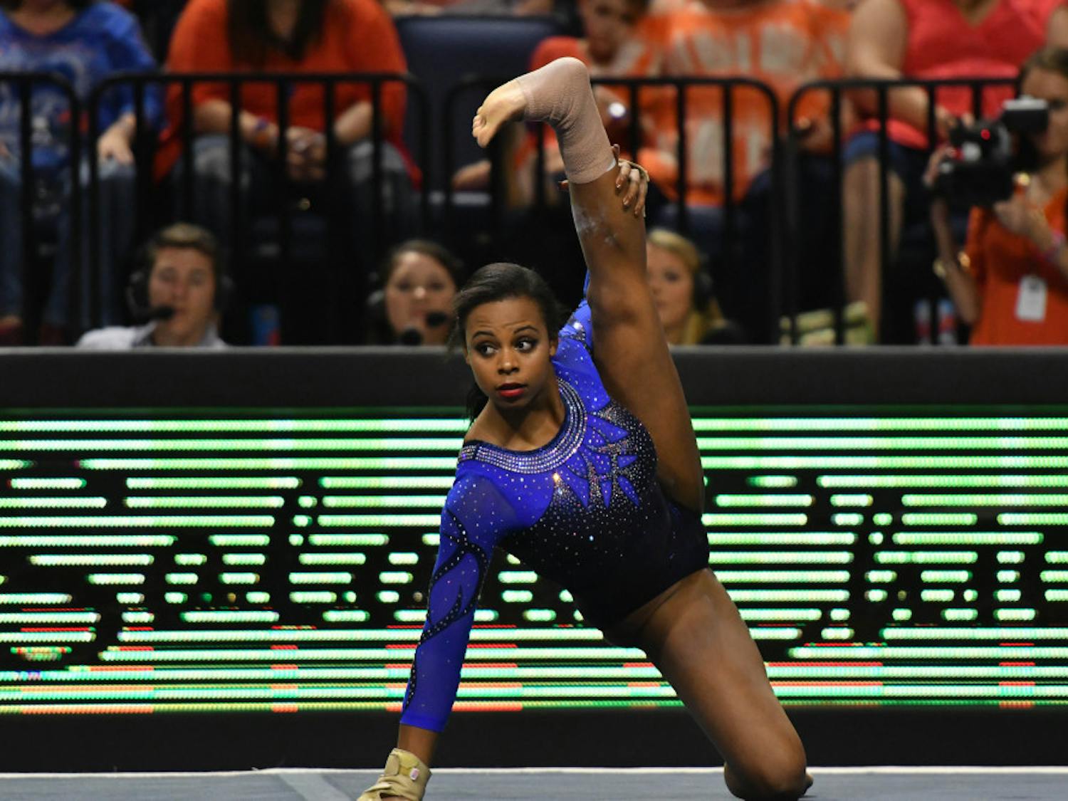 Kennedy Baker performs her floor routine during Florida's win over Kentucky on Jan. 13, 2016, at the O'Connell Center. 