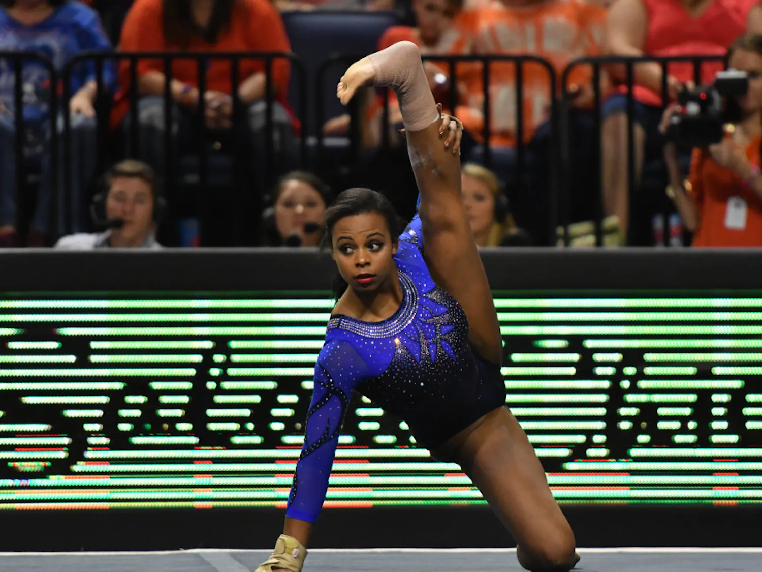 Kennedy Baker performs her floor routine during Florida's win over Kentucky on Jan. 13, 2016, at the O'Connell Center.