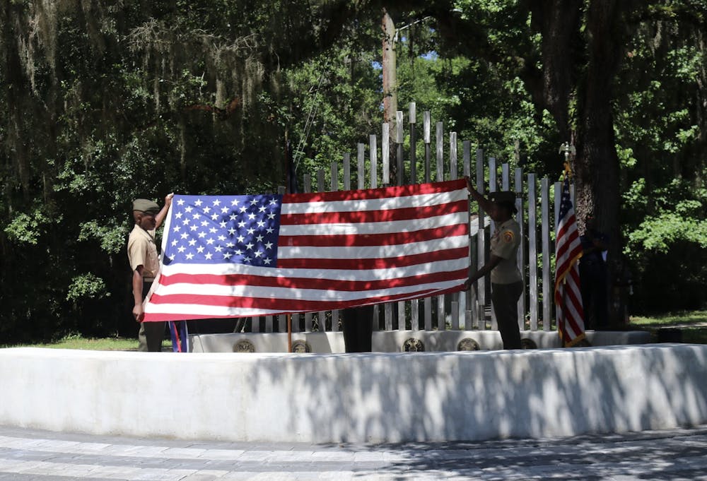 <p>Milton Lewis Young Marines conducts the flag ceremony on Memorial Day at the Evergreen Cemetery May 30, 2022.</p>