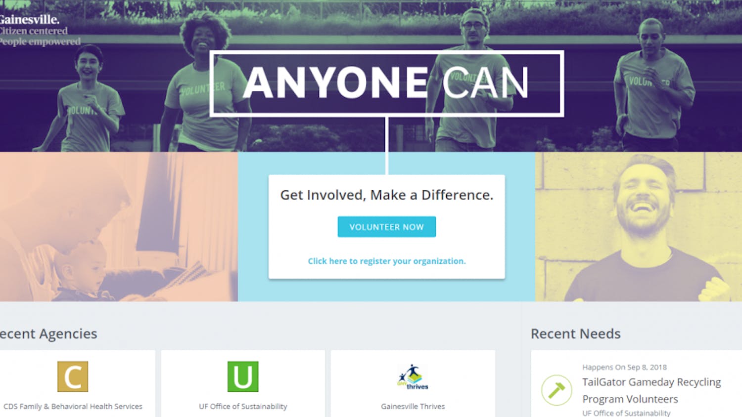 An image of ServeGNV, the new website to connect volunteers with nonprofits