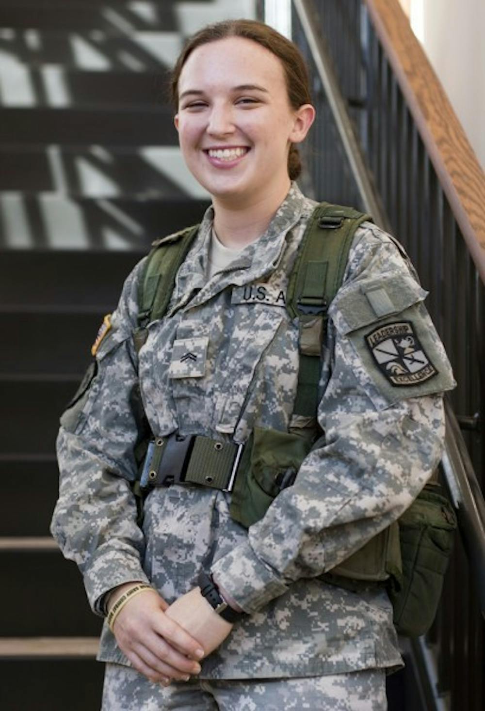 <p>Rachael Pendleton, 21, is completing two years of ROTC training in one so she can join the Army as a psychiatric nurse practitioner.</p>